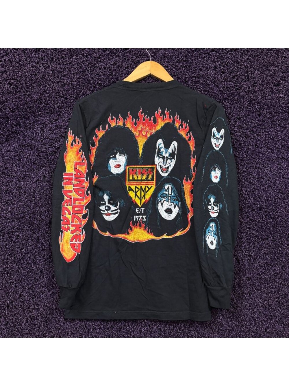 Kiss Landlocked in Vegas Double sided L/S T-Shirt Size Small